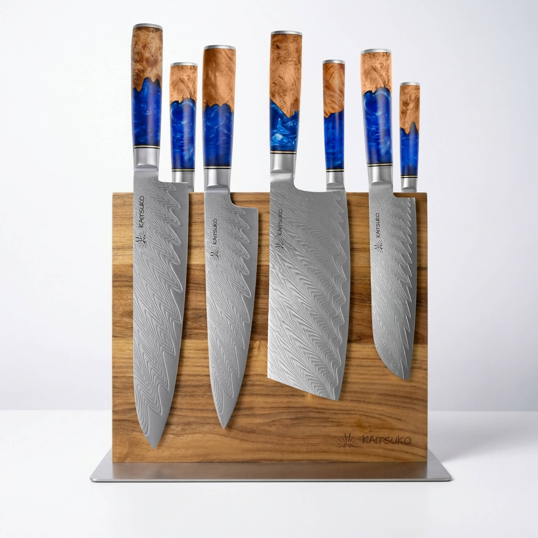 Doppelseitiger Messerblock aus Holz