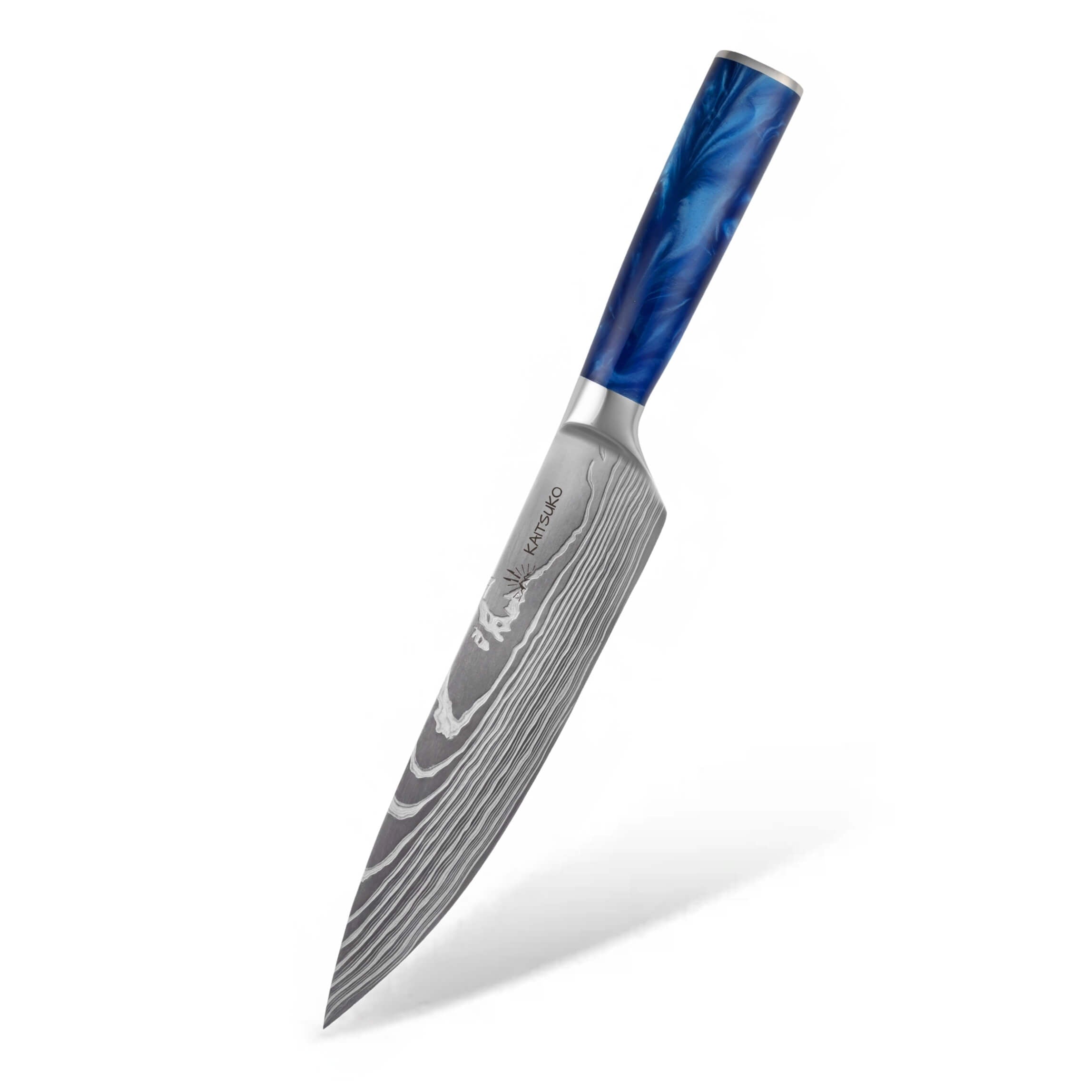 Couteau japonais Gyuto chef tanaka bleu océan