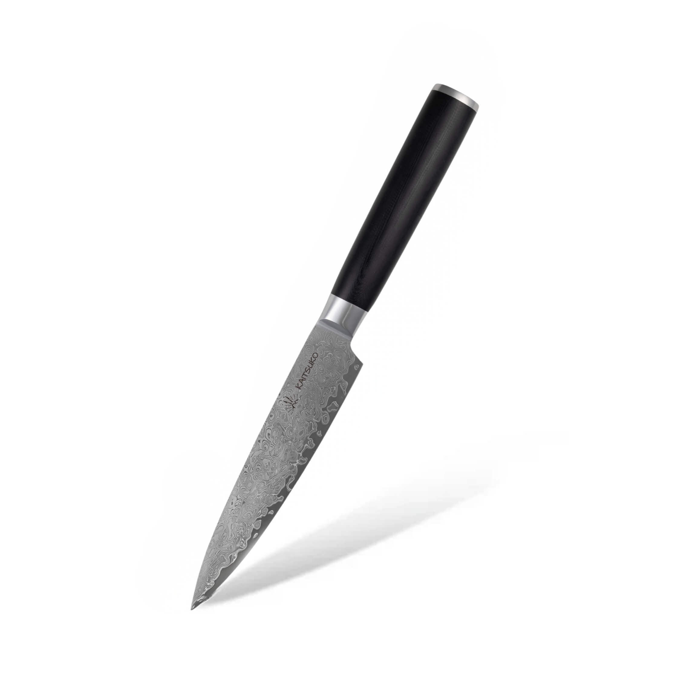 Couteau utilitaire Kyoto manche noir acier damas