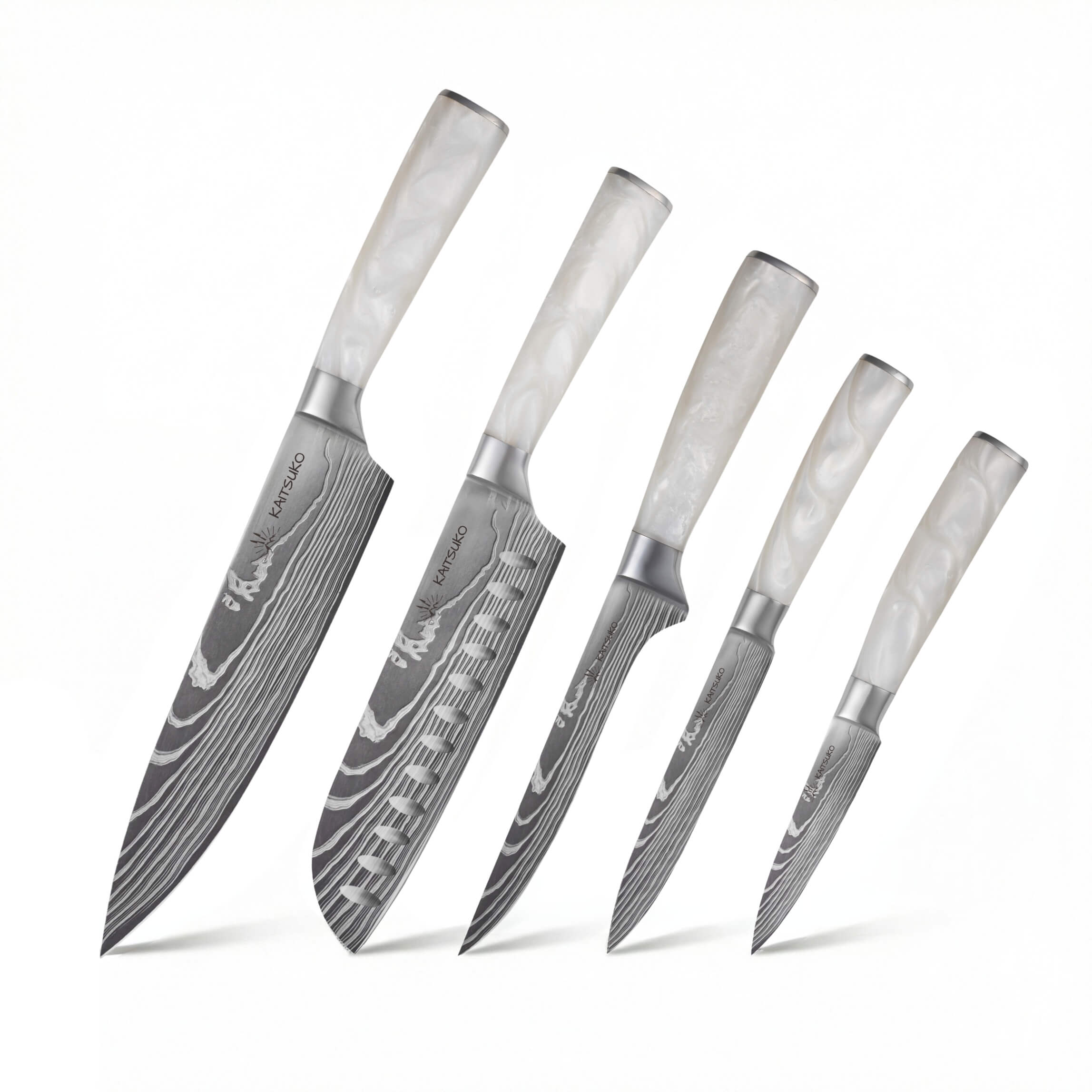 Set de 5 couteaux japonais Chef Tanaka coloris ivoire