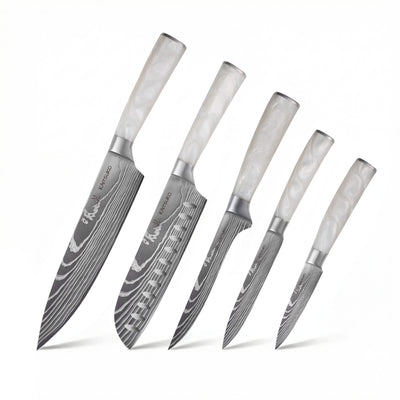 Set de 5 couteaux japonais Chef Tanaka coloris ivoire
